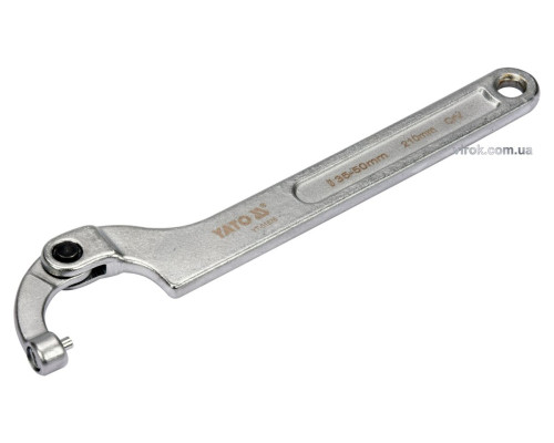 Ключ гаковий з носиком на шар з округленим болтиком в діапаз. M=35-50мм YATO, Хр-Ванад. L=210мм [10]