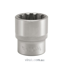 Головка торцевая YATO: квадрат 1/2", "Spline", M=22 мм, L=38 мм [12/120/240]