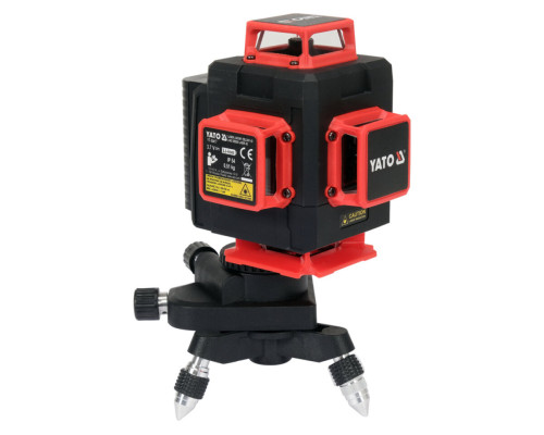 Рівень лазерний на 4-площини зелен пром YATO діап.- 30 м, живл.- 2 Li-Ion акумул 3.7 V, міні-штатив