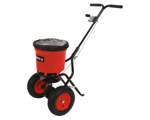 Сівалка і розкидач на 2-х колесах ротаційна YATO бункер- 23 л макс. вага- 25кг зона дії- 3,05-3,66 м
