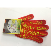 Рукавиці садова червона з ПВХ  (10 клас,бавовна 40%,поліестр 60%)розм. 8