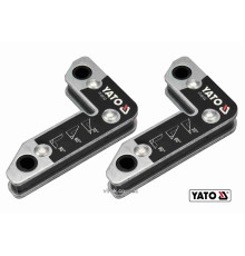 Кутники магнітні для зварювання YATO: кут: 30°, 60°, 90°, сталеві, сила утримування- 25 кг, 2шт(DW)