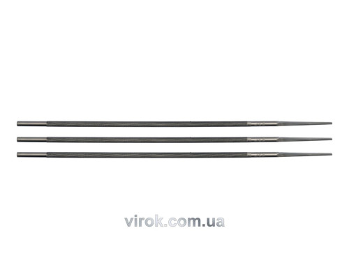 Напильники для заточки ланцюгів пили VOREL, 3шт. Ø=4,8 мм, l=200мм [4/200]
