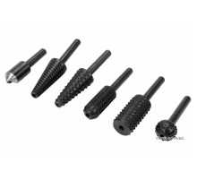 Набір фрез різної форми по металу і дереву YATO, для дрилі, з шпінделем Ø= 6 мм, 6 шт. [10/60]