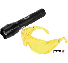 Фонарь ультрафиолетовый с очками, для обнаружения протекания жидкости, проверки банкнот YATO : 1 Вт