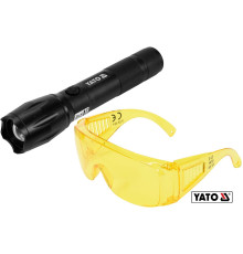Ліхтар ультрафіолетовий з окулярами, для виявлення протікання рідини, перевірки банкнот YATO : 1 Вт