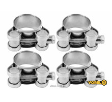 Хомут стальной, с винтовым зажимом GBS W1 VOREL: Ø=23-25/18 мм, оцинкованный, 4 шт. [75]