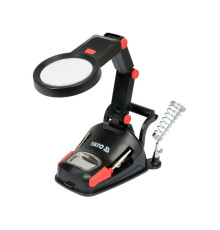 Лупа з штативом в ABS-пластиковій оправі, 2 лінзи 3х/45х кратні, штат- 125х160 мм з підсвітлен