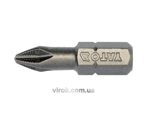 Насадка викруткова YATO : "Philips" PН2 x 25 мм. HEX 1/4". 10 (Уп/Шт.) [25/200]