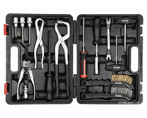 Набор инструментов для обслуживания тормозной системы авто YATO: 1/2", 3/8", CrV, 15 шт.