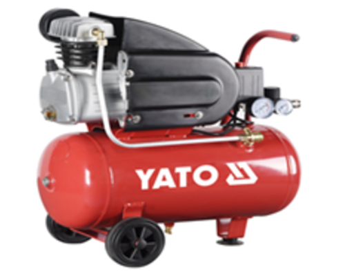 Компресор мережевий YATO 230 В, 1,5 кВт, тиск ≤ 8 Bar, под. повітря- 188 л/хв, ресивер- 50 л