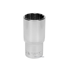 Головка торцева 12-гранна YATO : подовжена, квадрат 1/2", М= 30 мм, L= 77 мм [6/24/48]