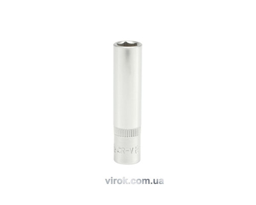 Головка торцева 6-гранна YATO : подовжена, квадрат 1/4", М= 8 мм, L= 50 мм [24/240/480]