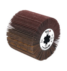 Щітка-вал до шліфувально-брашувальної машинки YATO з абразивних пелюстків, Ø= 120/19, шир.- 100 мм