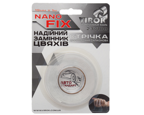 Стрічка 2-стороння силіконова VIROK Nano Fix: 19 мм х 1 м [30]