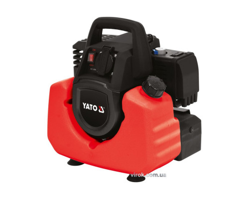 Генератор струму бензиновий інверторний YATO: P=800/880 Вт, U=230 В, витрата- 0.75 л/г, бак- 3.5л