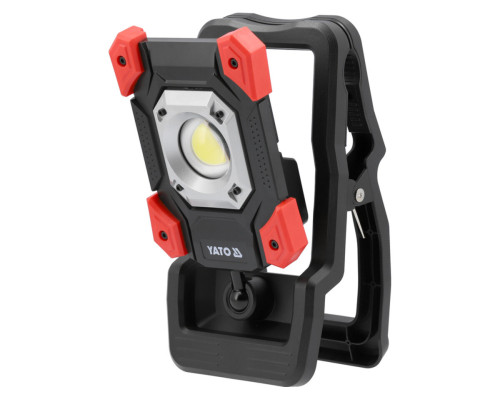 Прожектор діодний, переносний з затискач YATO 20Вт, 2000 Lm 3 режими, живл.- акумул. 3,7 В, 4,4 АГод