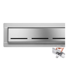 Напольный трап для душа из нержавеющей стали "LINE" FALA; 60х 7х 7 см, сифон h=52 мм [6/54]