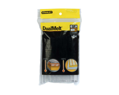 Стержні клейові STANLEY "DualTemp" : Ø=7 мм, L=100 мм, уп. 24 шт.