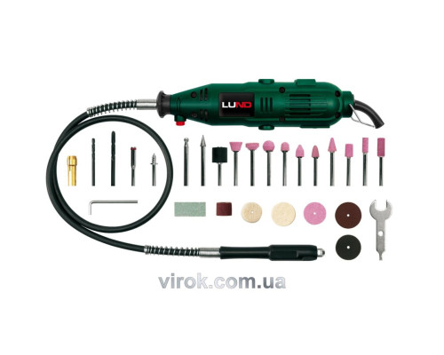 Міні-шліфмашинка LUND 135 Вт з гнучким валом і 40 обладунками [10/140]