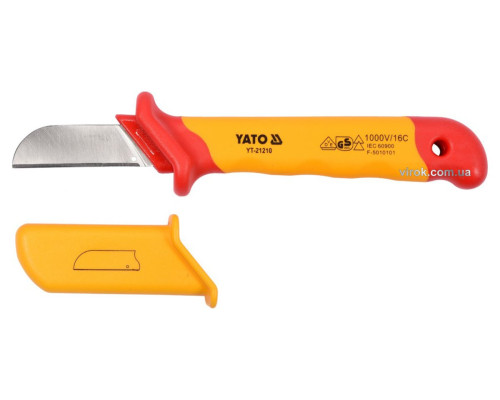 Ніж для знімання ізоляції YATO; l=180 мм, лезо l=50 мм з діелектр. ізольованою ручкою 1000 В [6/72]