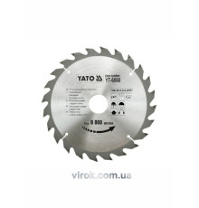 Диск пиляльний победітовий по дереву YATO: 184х30х3.2х2.2 мм, 24 зубці, R.P.M до 9000 1/хв [25/50]