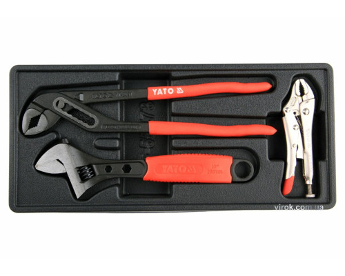 Вклад до інструментальної шафи YATO, з затискними і переставними кліщами, розвідним ключем, 3 елем.
