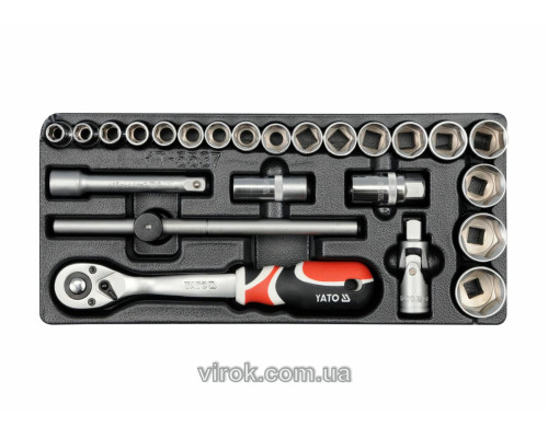 Вклад до інструментальної шафи YATO, набір насадок з квадр. 1/2" і аксесуари [4]