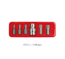 Насадки викруткові (біта) VOREL спеціальні на тріщатку "SPLINE" Набір 6шт. [24/72]