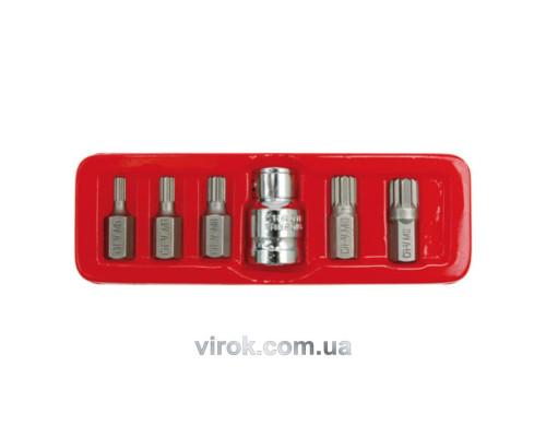 Насадки викруткові (біта) VOREL спеціальні на тріщатку "SPLINE" Набір 6шт. [24/72]