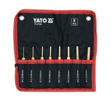 Пробойники латунные YATO: Ø=1,5-7,8 мм, l=90 мм, компл. 8 шт [50]