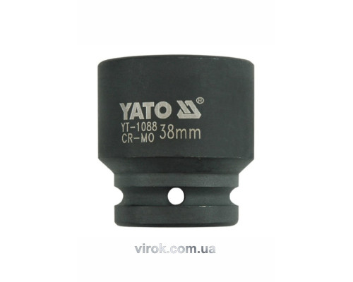 Головка торцевая ударная 6-гранная YATO: квадрат 3/4", М=38 мм, L=57 мм [6/24]