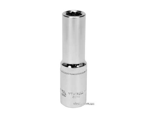 Головка торцева 12-гранна YATO : подовжена, квадрат 1/2", М= 11 мм, L= 77 мм [12/60/120]