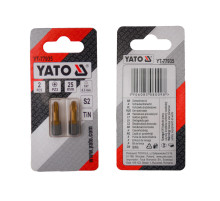 Насадка викруткова YATO PZ3 х 25 мм. HEX 1/4", покрита титаном, 2 шт.