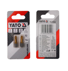 Насадка викруткова YATO PZ3 х 25 мм. HEX 1/4", покрита титаном, 2 шт.