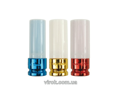 Головки YATO для алюминиевых дисков с квадр. 1/2", М=17;19;21мм, [12/24]