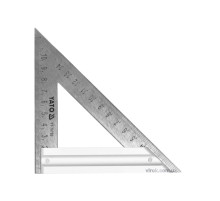 Кутник теслярський металевий YATO з прямим кутом і 2 метричними шкалами 170 мм [6/72]