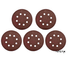 Круг шлифовальный самозацепной 8 отверстий NINJA: Ø125 мм. Р100. универсальный Уп. 5 шт. [100]