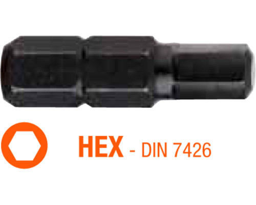 Насадка викруткова USH Industry : HEX SW 6 x 25 мм шестигранна, Уп. 10 шт.