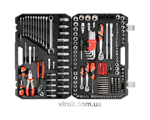 Набор торцевых головок YATO : квадрат 1/2", 3/8", 1/4" с инстр-ми, отверточные насадки. 225 шт.[2]