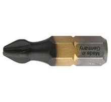 (DW) Насадка викруткова USH DIATIN : Phillips PH1 x 25 мм. титанова, алмазне напилення. Уп. 10 шт