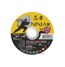 Диск шліфувальний по металу NINJA : тип 27, Ø= 115 х 22.23 мм, t= 6,0 мм (10шт/уп)