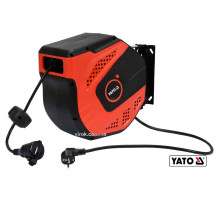 Подовжувач мережевий YATO на котушці : L= 20 м, 3-жильний S=1.5 мм², макс. струм 10 А [2]