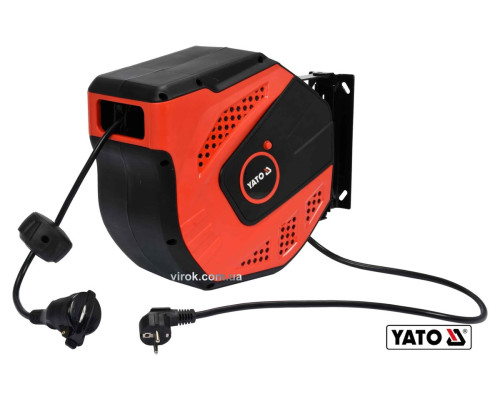 Подовжувач мережевий YATO на котушці : L= 20 м, 3-жильний S=1.5 мм², макс. струм 10 А [2]