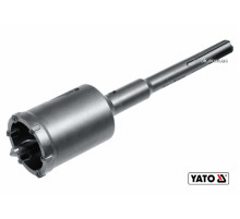 Сверло коронка по бетону YATO: Ø82 x 280 мм с направляющей, хвостовик-SDS+, монолитное(DW)