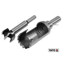 Свердла по дереву: коронка і фреза YATO : Ø=25 мм, l=110/90 мм- коронка/фреза, 2 шт [10/100]