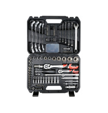 Набір головок торцевих YATO з квадр. 1/4", 1/2" з тріщаткою, устаткуван ключі комбінован, наб 93 ел.