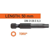 Насадка викруткова USH Industry "тонке жало" TORX T40 x 50 мм. подовжена Уп. 10 шт.