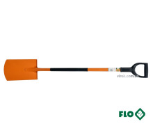 Лопата штикова FLO прямокутна : металева основа HRC 45, пластикова ручка [140]