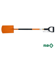 Лопата штикова FLO прямокутна : металева основа HRC 45, пластикова ручка [140]